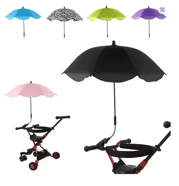 Ombrellino Universale Per Passeggino - 95 Cm, Protezione UV50+, Regolabile 360°, Per Neonati - Foto 5