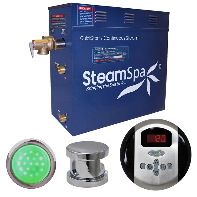 Generador de baño de vapor SteamSpa IN750 Indulgence 7,5 KW QuickStart - cromado