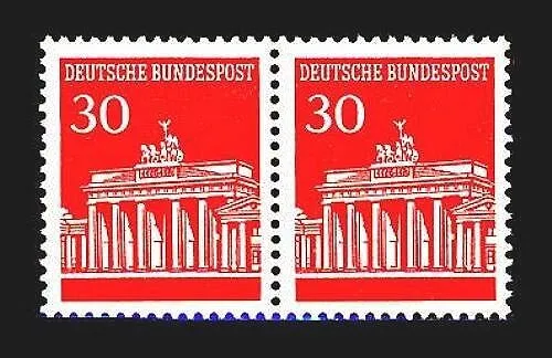 BUND, Mi. 508 Brandenburger Tor, 30 Pf., waagerechtes Paar, Luxus