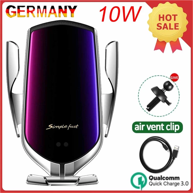Qi Wireless Charger Auto KFZ Handyhalterung Induktions mit ladefunktion Clamping