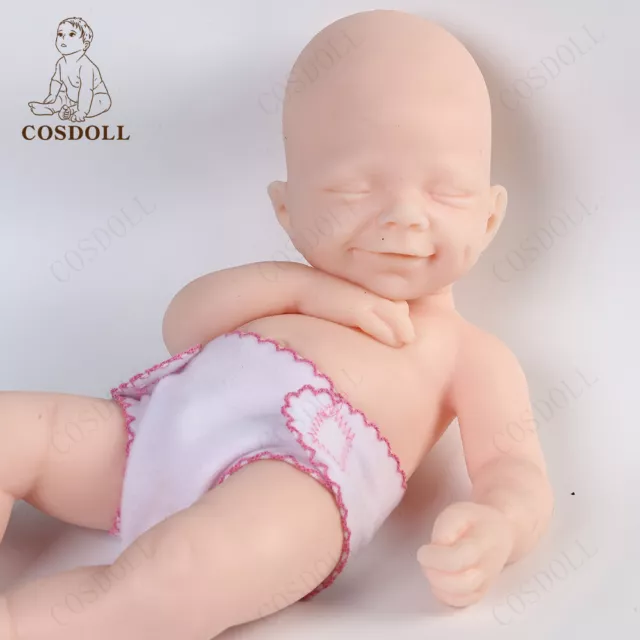 COSDOLL 15" Reborn Boy Puppen echtes Platin Vollsilikon Baby Puppen Smiley JUNGE