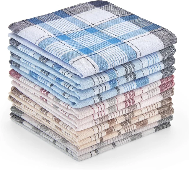 URAQT Fazzoletti Da Uoo, 12 Pz Fazzoletti Tessuto 100% Cotone - Foto 7