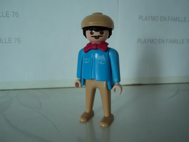 Playmobil Vintage 3210 - Voiture Bleue, Valises, Personnage - City Life 1977