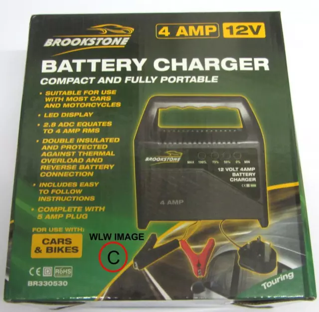 12V 4 Amp Portable Automatic Car Motorcycle Boat Lead Acid Battery charger