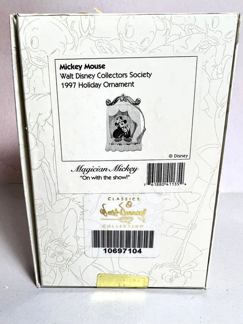 Wdcc Disney Collectors Society "1997 Mickey Magician Ornament" New Free Shipping