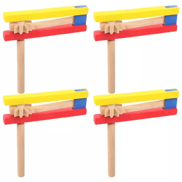 4 pz giocattoli strumenti a cricchetto in legno bambino messicano maracas sonaglio