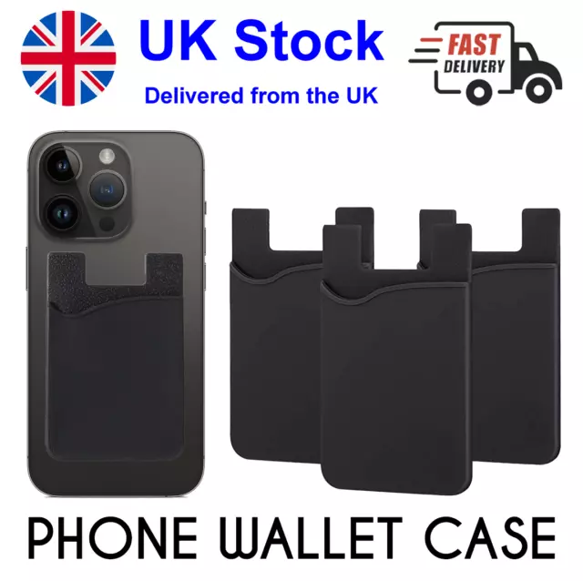 Mobile Phone Wallet Credit Card Cash Holder Pouch Stick-On Pocket lot - UK Stock