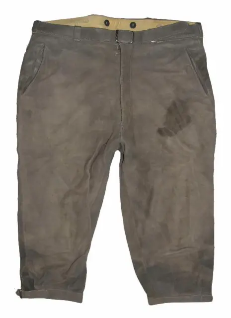 " BERGFREUND " Men's Traditional Costume Kniebund- Leather Pants/Costume Grey