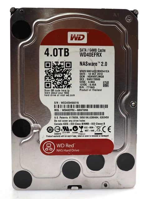 4TB WESTERN DIGITAL WD4003FFBX Red Pro NASware SATA 6Gbs HDD 3.5