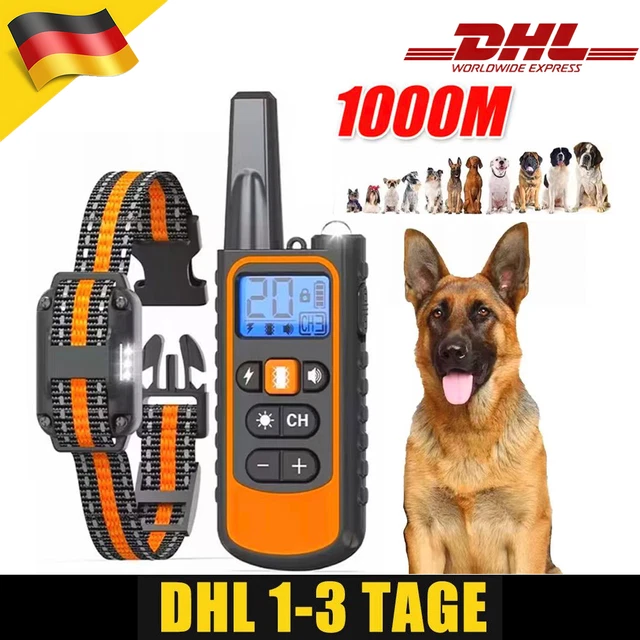 Halsband Für Hunde Ausbildung 1000M HUND AUSBILDUNG Stromschlag Erziehungshalsband Hunde Vibration Ton E-Shock EUR 24,99 Stromhalsband Hund