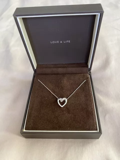 Ernest jones white gold on sale heart necklace