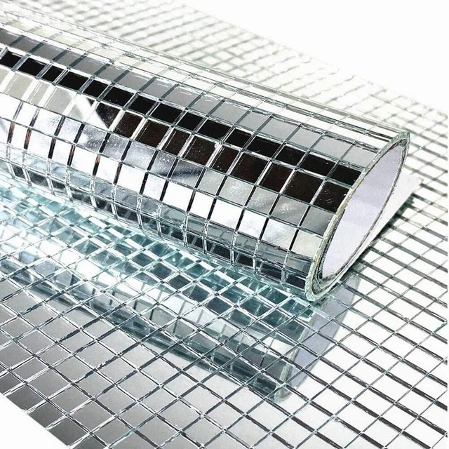 Self Adhesive Real Glass Mirrors Mosaic Tiles Sticker Craft Square Glass Tiles