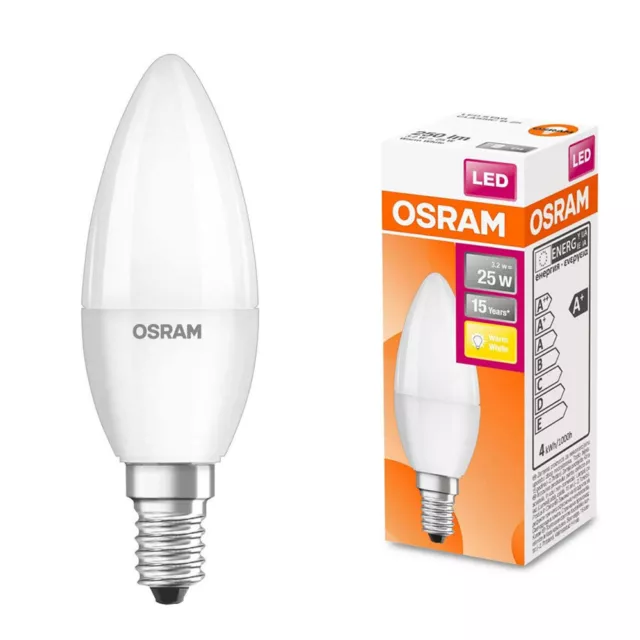 Osram LED Leuchtmittel Classic B35 Kerze 3,2W =25W E14 matt 250lm warmweiß 2700K