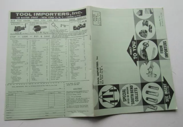 Catalog For Tool  Importers Inc.  Catalog # T-21 July 1961