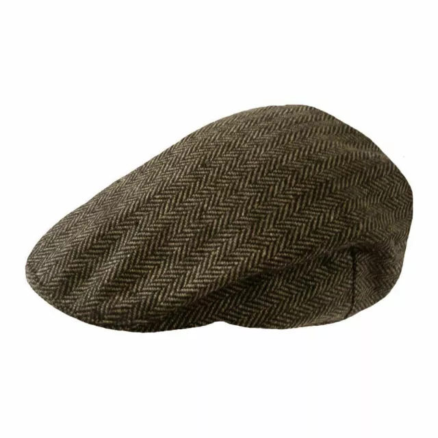 Tweed Check  Flat Cap Vintage Herringbone Wool Mix Gatsby Baker Boy Newsboy