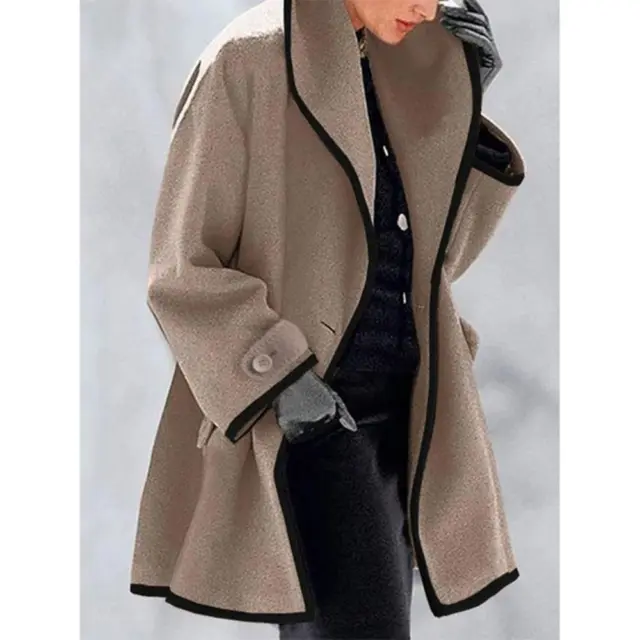 Women's Winter Wool Coat Trench Jacket Ladies Warm Slim Long Overcoat Outwear