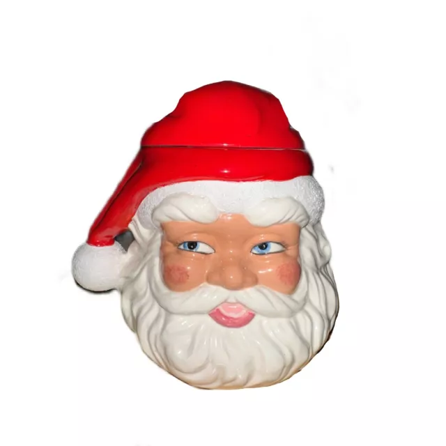 New Old Vintage 1984 Ceramic Santa Claus Head Cookie Jar