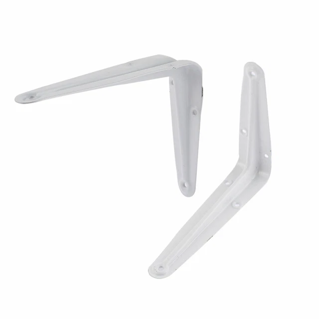 6 Inch Length L Shape Baked Enamel Metal Wall Shelf Support Bracket 2pcs