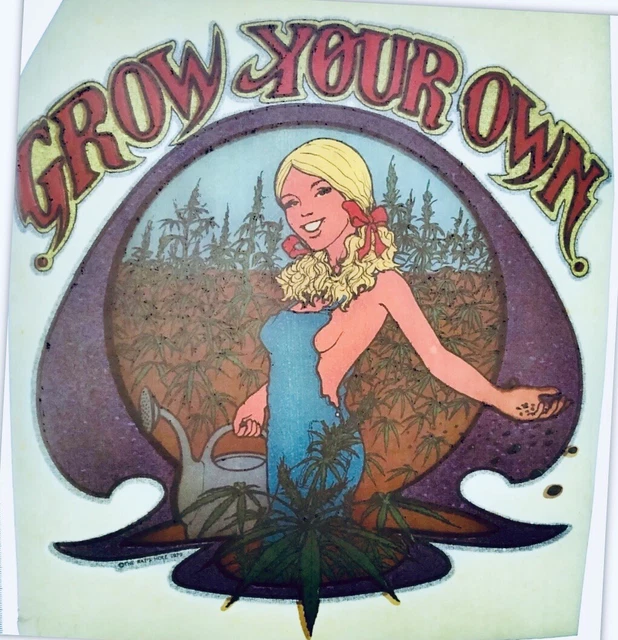 VINTAGE GROW YOUR Own Iron On Transfer Drugs Weed Marijuana Glitter vintage-grow-your-own-iron-on-transfer-drugs-weed-marijuana-glitter