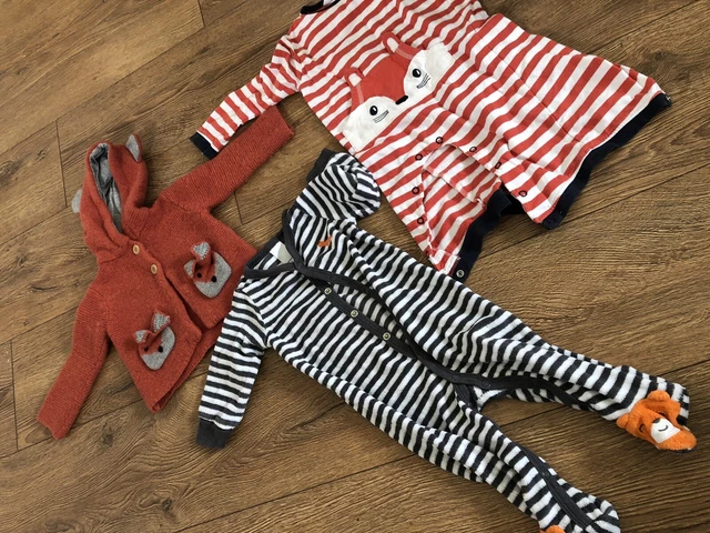 Baby Girl Boy Fox Bundle X 3 in Size 3-6-9 Months JoJo Maman John Lewis Carters