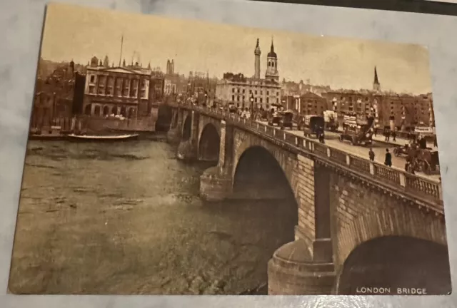 Postcard in 1914 of The London Bridge old time view England UK