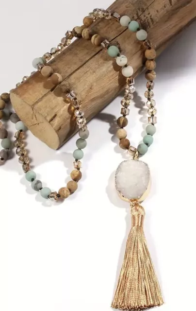 Boho Women’s Long Tassel Summer Festival Pendant  Necklace