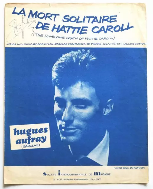 Partition sheet music HUGUES AUFRAY : La Mort Solitaire * 60's Bob Dylan