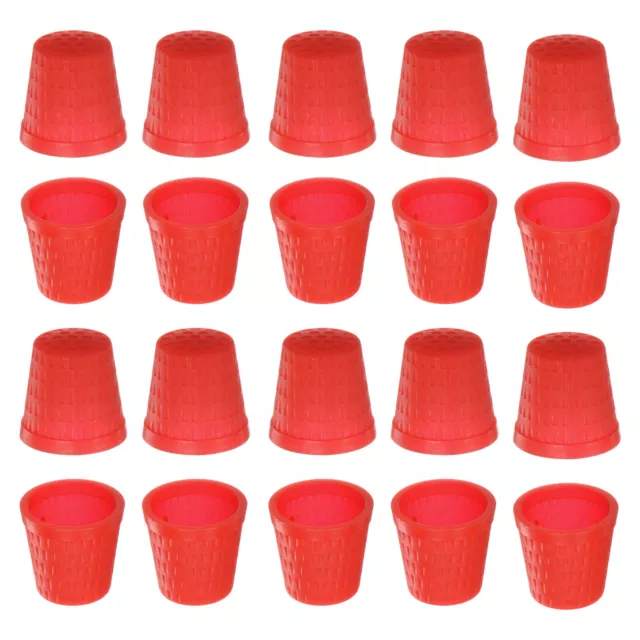 100pcs Sewing Thimble Plastic Sewing Thimble Finger Protector, Red
