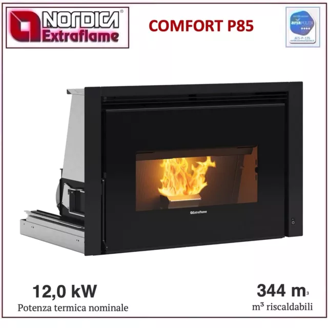 Extraflame Comfort P85 Inserto Caminetto Pellet 12 Kw Promo Fino 31/03