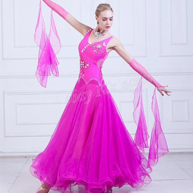 Latin Ballroom Dance Dress Modern Salsa Waltz Standard Long Dress Colors