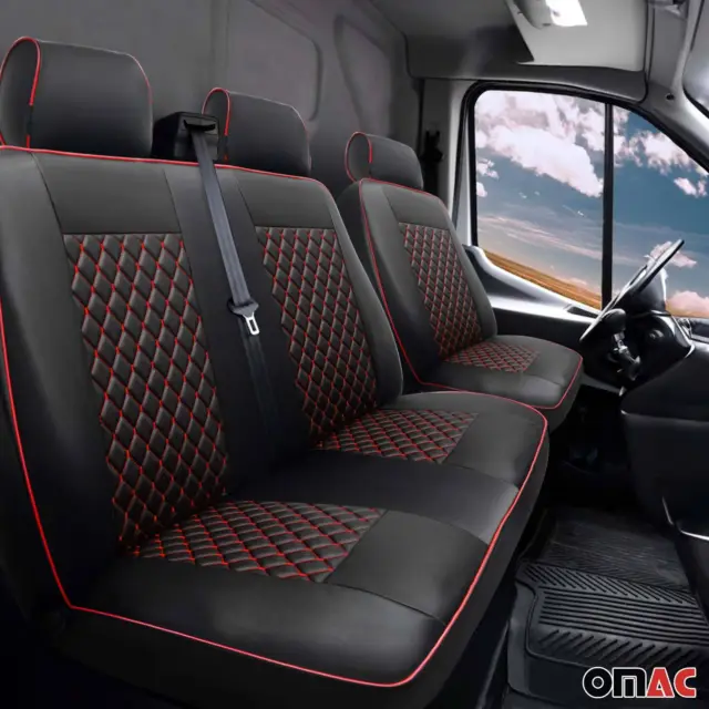 Maß Sitzbezüge 2+1 Schonbezüge Kunstleder für Ford Transit Custom