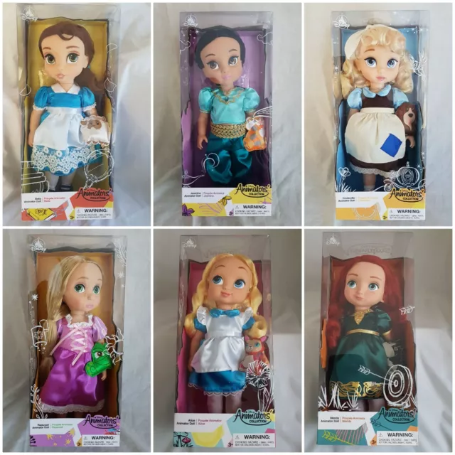 Disney Animator Doll Tiana, Mulan, Moana, Pocahontas, Belle, Rapunzel, Jasmine.