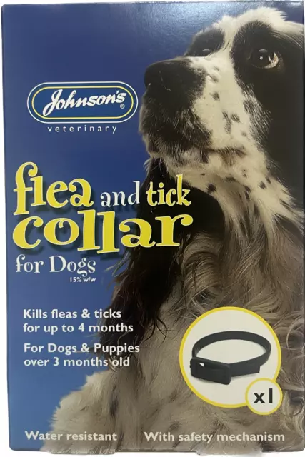 Johnsons Waterproof Flea & Tick Collar For Dogs 4 Months Protection