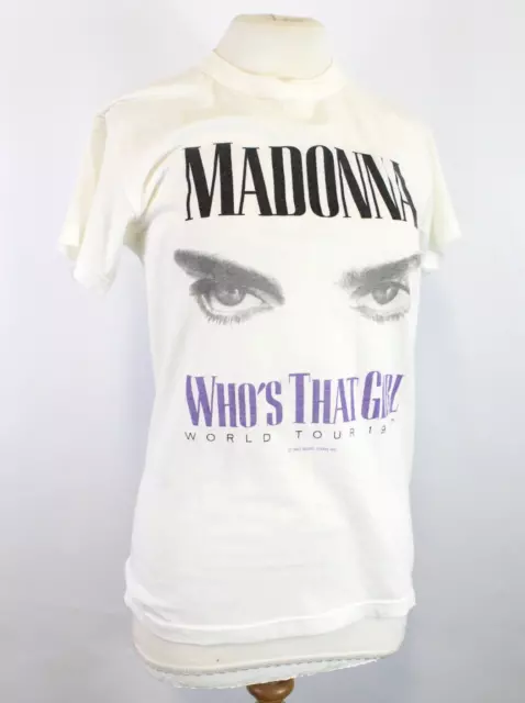 TopTee MADONNA Rare Vintage Who's That Girl World Tour 1987 band Tee Size M -MTN