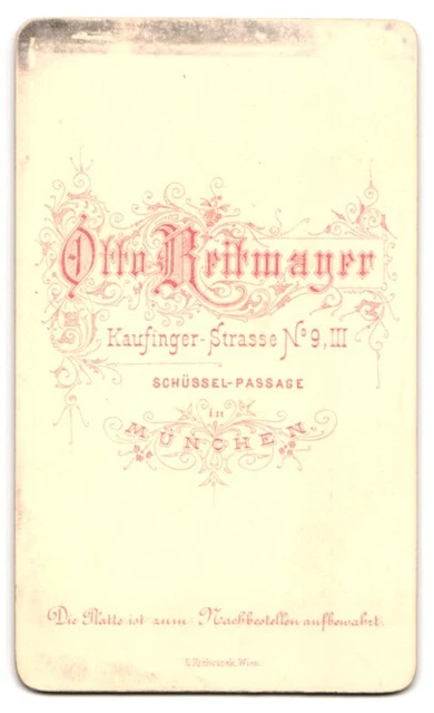 Fotografie Otto Reitmayer, München, Kaufinger Strasse 9, Bürgerlicher mit Vollb 2