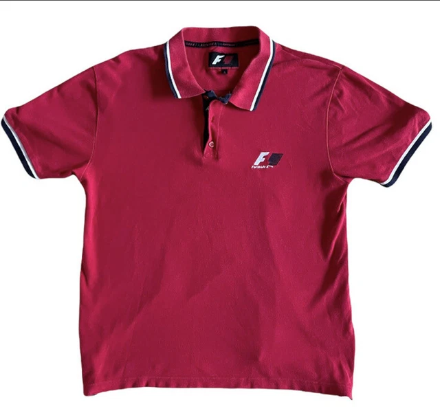 Men's Official Formula 1 F1 Red Polo Shirt- Size Large - Motor Racing- 2009