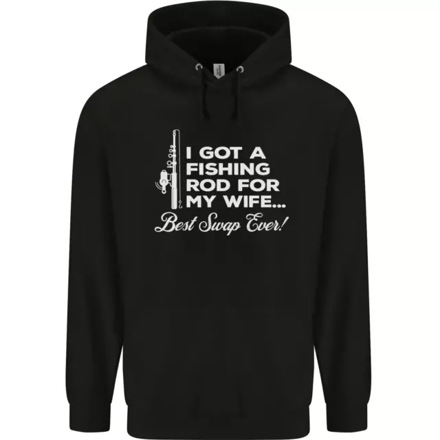 Fishing Rod for My Wife Funny Fisherman Mens 80% Cotton Hoodie