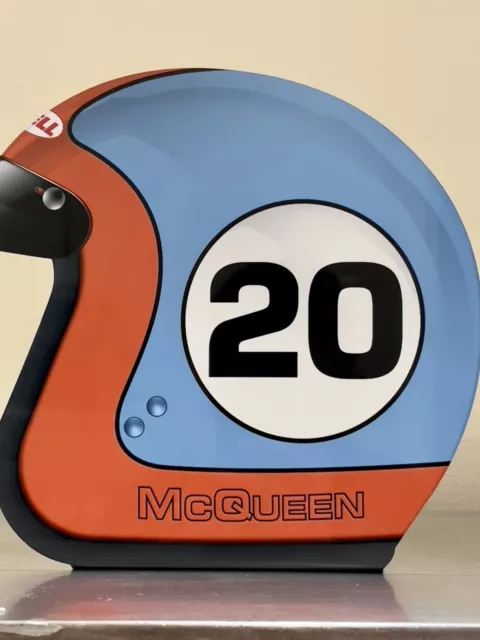 steve mcqueen RACING open face Helmet Style Sign lemans daytona f1