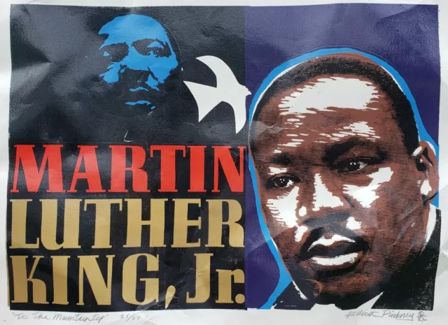 Vintage African American Art Elliott Pinkney Print Martin Luther King Mlk La Ca