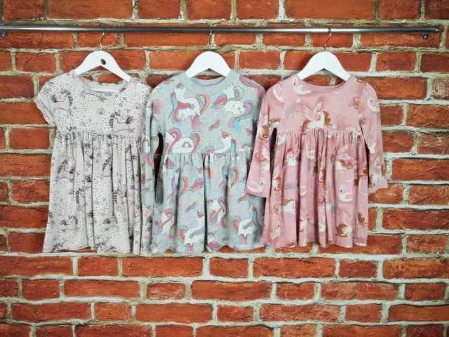 Girl Bundle Age 2-3 Year 100% Next Long Sleeve Sweater Dress Winter Unicorn 98Cm