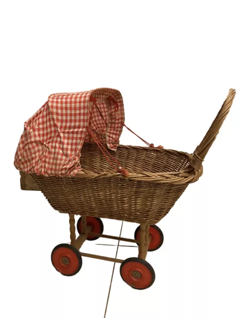 Vintage Wicker Dolls Pram