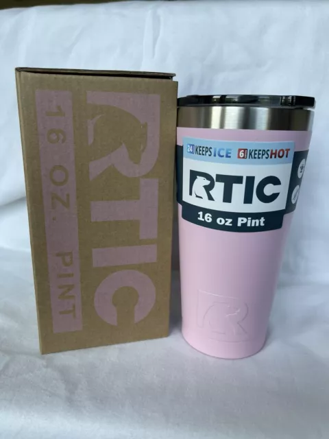 RTIC Hot Cold Double Wall Vacuum Insulated 16oz Pint FLAMINGO