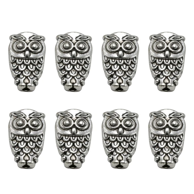 50 Stück Eule Perlen Anhänger Legierung Charms DIY Schmuck Herstellung Zubehör