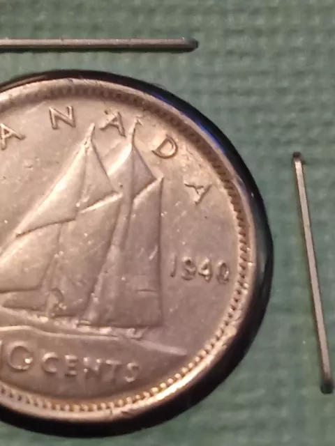 🇨🇦1940 10 Cent Double Date Error Coin