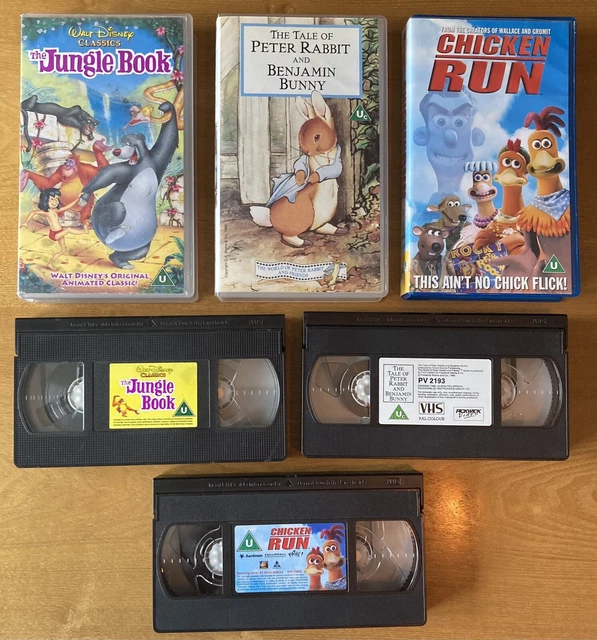 3 CHILDREN’S VHS Films.. Jungle Book,Peter Rabbit,Chicken Run .. £3.95 ...