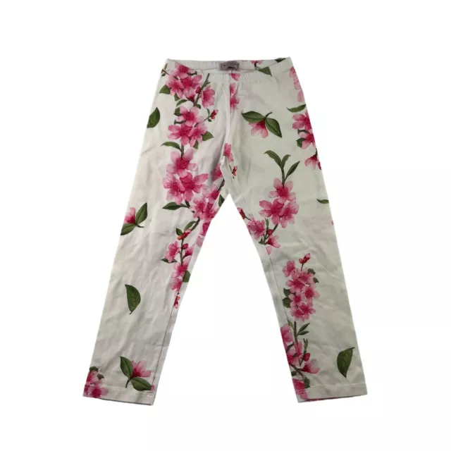 Monnalisa Leggings Age 9 White Pink Floral Pattern