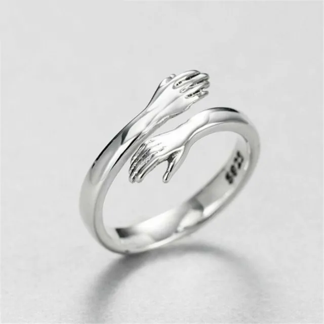 2022 Silver Love Hug Open Ring Retro Simple Rings Womem Men Jewelry Couple Gifts
