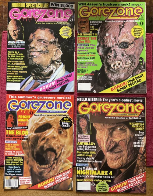 GOREZONE 1988 Horror Magazines Premiere Issues in VG/Fine Condition Vol 1 No 1-4