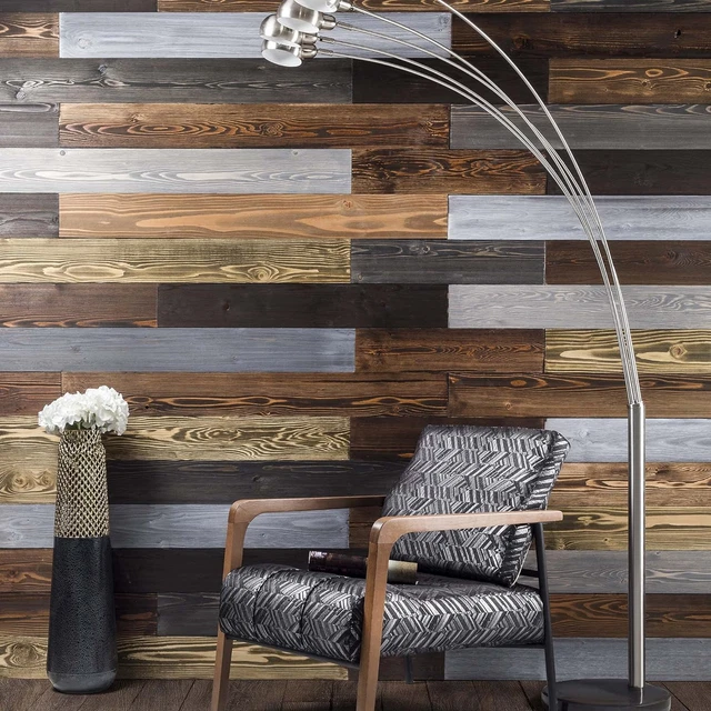 BoscoMondo Barn Wood Wall Planks, Rustic Solid Wood Panels, Shiplap Boards, Wall
