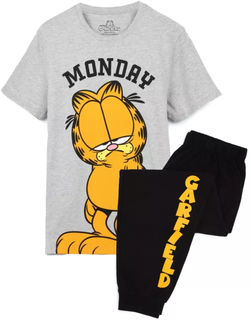 Garfield Mens Pyjamas Adults Lazy Monday Cat Movie T-Shirt Trousers Pjs